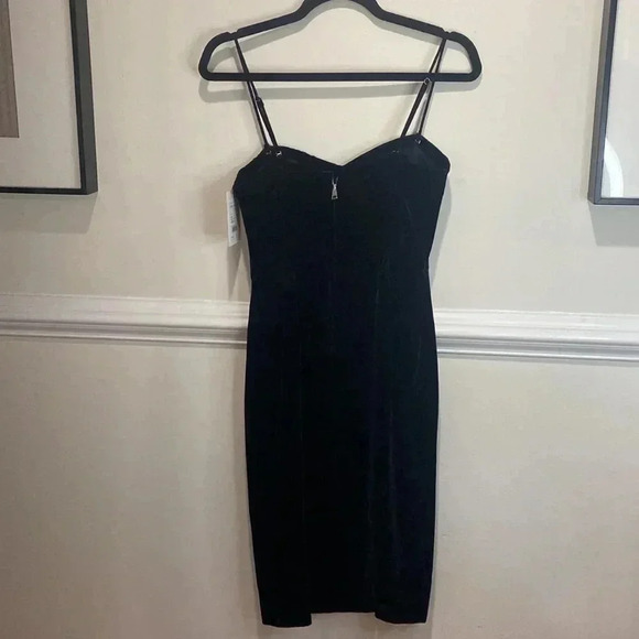 NWT THEORY Corset Luxe Velvet Sheath Dress in black size 8 - Picture 5 of 10